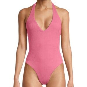 Veronica Beard Salis Halter One Piece Swimsuit